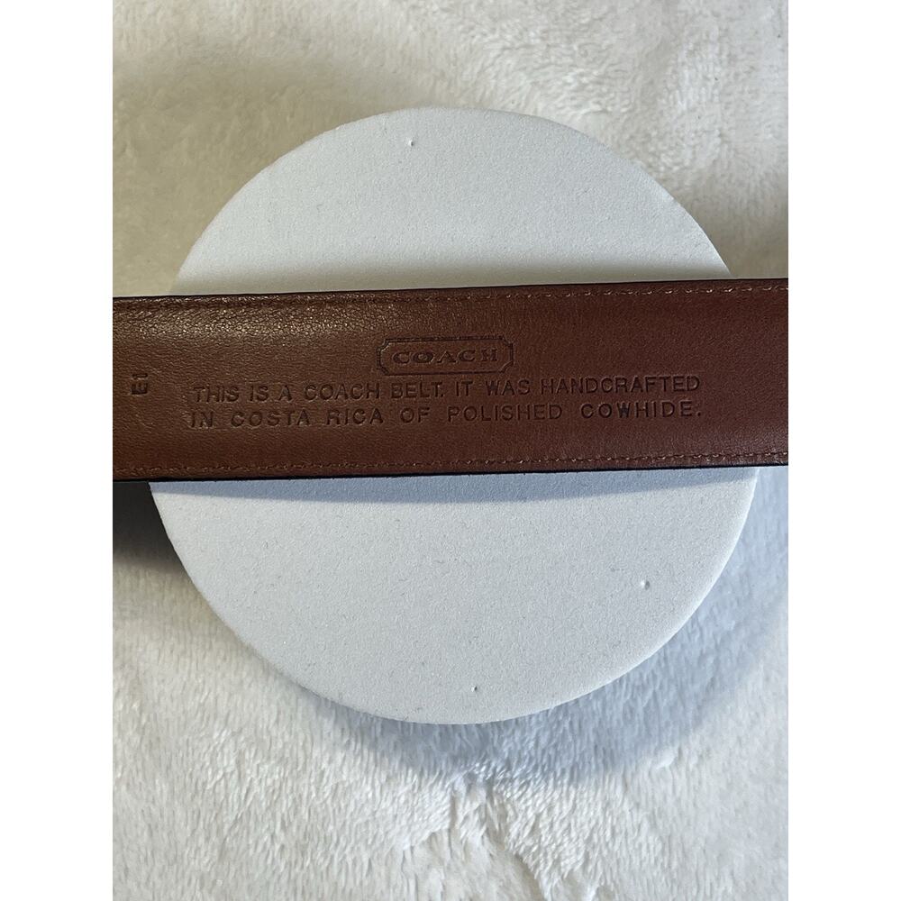 Coach 5936 Mens 42" 105 CM Black Leather Belt Silver Tone Buckle Classic - Picture 4 of 13